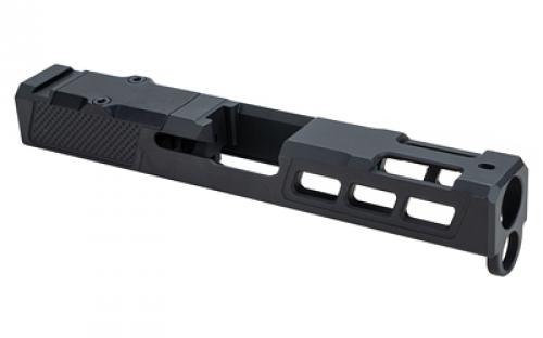Zaffiri Precision ZPS.P, Optics Ready Stripped Slide, RMR Footprint, Lightening Cuts, Cerakote Finish, Armor Black, For Glock 17 Gen 3, Includes Black Anodized Optics Plate Cover and Screws ZPS.P.17.BLK