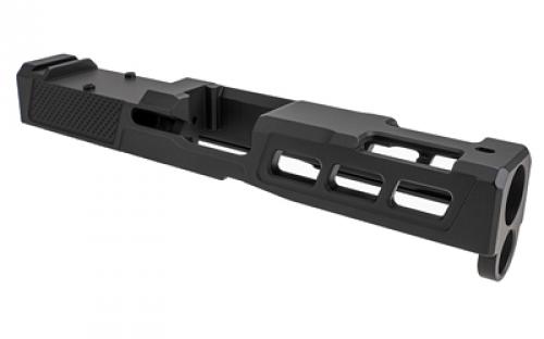 Zaffiri Precision ZPS.P, Optics Ready Stripped Slide, RMR Footprint, Lightening Cuts, Cerakote Finish, Armor Black, For Glock 19 Gen 5, Includes Black Anodized Optics Plate Cover and Screws ZPS.P.19.G5.BLK