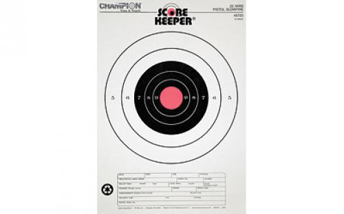 Champion Traps & Targets Orange Bullseye Scorekeeper Target, 25 Yard Pistol Slow Fire, 12 Pack 45723