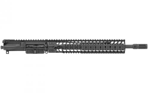 Spike's Tactical Complete Upper Receiver, 223 Rem/556NATO, 14.5" Barrel (16" OAL with Pinned Brake), Mid-length Gas System, Fits AR Rifles, Black, Flat Top Receiver, No Sights, 12" CRR Quad Rail, Dynacomp Muzzle Brake, No Mags STU5050-CQ2D