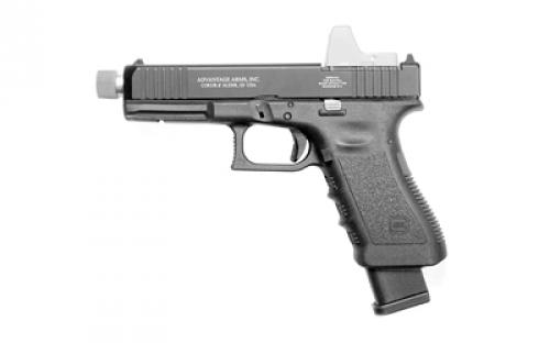 Advantage Arms Conversion Kit, 17-22G4MOD, 22 LR, 4.49 Threaded Barrel, For Glock 17/22 Gen 4, Optics Ready, Matte Finish, Black, Fixed Sights, 15 Rounds, 2 Magazines, Includes Range Bag AAC17-22G4MOD