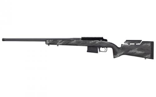 Aero Precision SOLUS Hunter, Bolt Action Rifle, 6.5 Creedmoor, 24" Fluted Barrel, Threaded 5/8x24, Cerakote Finish, Black, Carbon Fiber Stock with Tiger Stripe Pattern, 5 Rounds, 1 AICS Magazine APBR01040002