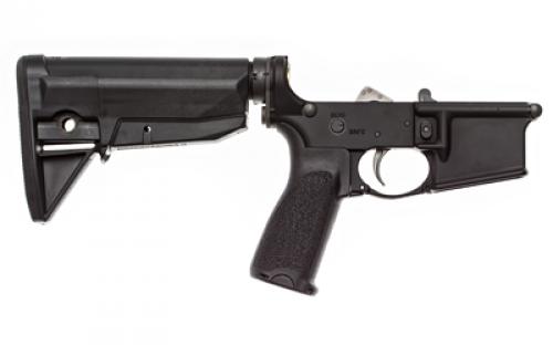 Bravo Company Semi-automatic Complete Lower Receiver, AR, 223 Remington/556NATO, Anodized Finish, Black, BCM Gunfighter Stock, Fire Controls Marked SAFE and SEMI, BCMGUNFIGHTER Enhanced Trigger Guard, BCMGUNFIGHTER QD End Plate, BCMGUNFIGHTER Pistol Grip LRG-STK-MOD-0-BLK