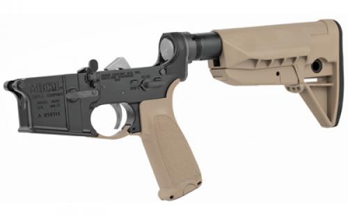 Bravo Company Bravo Company, Semi-automatic Complete Lower Receiver, AR, 223 Remington/556NATO, Anodized Finish, Black, Flat Dark Earth BCM Gunfighter Stock, Fire Controls Marked SAFE and SEMI, BCMGUNFIGHTER Enhanced Trigger Guard, BCMGUNFIGHTER QD End Plate, Flat Dark Earth BCMGUNFIGHTER Pistol Grip LRG-STK-MOD-0-SPMD-FDE