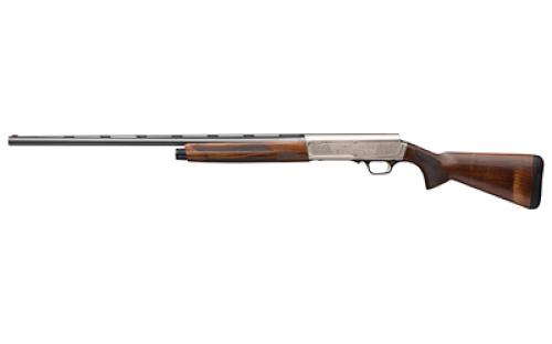 Browning A5 Ultimate, Semi-automatic Shotgun, 16 Gauge 2.75 Chamber, 26 Barrel, Blued Finish, Black, Silver Receiver, Fiber Optic Front Sight, Wood Stock, Includes 3 Choke Tubes - F, M, IC, 4 Rounds 0118205005