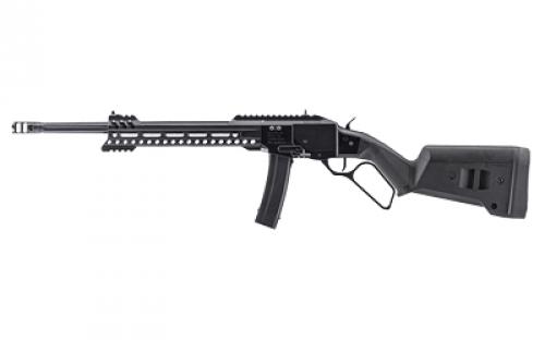 Patriot Ordnance Factory Tombstone, Lever Action Rifle, 9MM, 16.5 Barrel, Threaded 1/2x28, Muzzle Brake, Anodized Finish, Black, 10.5 Free Float MLOK Handguard, XS Ghost Ring Sight, Magpul SGA Stock, 20 Rounds, 1 Magazine 1891