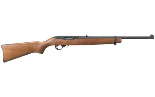 Ruger 10/22 Carbine, Semi-automatic Rifle, 22 LR, 18.5 Barrel, Satin Black Finish, Alloy Steel, Hardwood Stock, Adjustable Rear and Gold Bead Front Sight, 10 Rounds, 1 Magazine, BLEM (Damaged Case, Damaged Finish on Stock) 01103