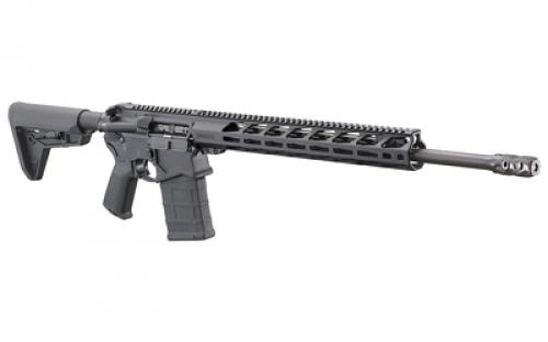 Ruger SFAR, Small-Frame Autoloading Rifle, Semi-automatic Modern Sporting Rifle, 6.5 Creedmoor, 20" Threaded Barrel, 1:8 RH Twist, 5/8"-24 Thread Pattern, Ruger 2 Port Boomer Muzzle Break, Type II Hard-Coat Anodized Finish, Black, Magpul MOE SL Stock, Magpul MOE Grip, 15" Lite Aluminum Free-Floating Handguard with M-LOK Slots, 20 Rounds, 1 Magpul PMAG Magazine, Compatible with SR2