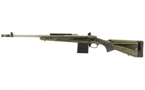 Ruger Gunsite Scout Rifle, Bolt-Action Rifle, 308 Win, 18.7 Barrel, Matte Stainless Finish, Stainless Steel, Black Laminate Stock, Adjustable Rear & Protected Blade Sight, 10Rd 06822