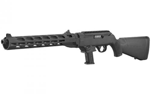 Ruger PC Carbine, Semi-automatic Rifle, 9MM, 16.12" Fluted/Threaded Heavy Barrel, Black, Synthetic Stock, M-LOK Handguard, Adjustable Ghost Ring Rear Sight, Protected Blade Front Sight, 17Rd, Takedown 19115