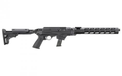 Ruger PC Carbine, Semi-automatic Rifle, 9MM, 16.12" Cold Hammer Forged Fluted Barrel, Threaded 1/2X28, Anodized Finish, Black, Folding Adjustable Stock, M-LOK Handguard, 17 Rounds, 1 Ruger SR Series Magazine, Includes Additional Glock Magazine Well 19140