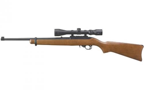 Ruger 10/22 Carbine, Semi-automatic Rifle, 22LR, 18.5 Barrel, Satin Black Finish, Hardwood Stock, Viridian EON 3-9x40 Scope and Ruger Case, 10Rd Rotary Magazine 31159