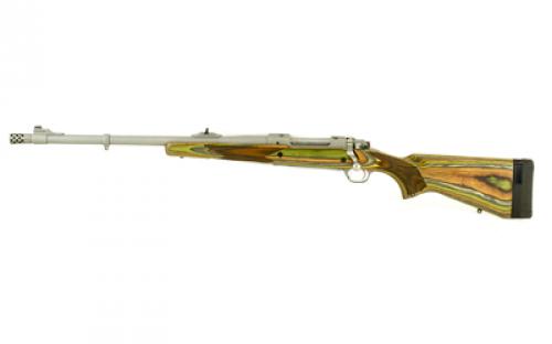 Ruger Guide Gun Left-Handed, Bolt-Action Rifle, 375 Ruger, 20" Barrel, Hawkeye Matte Finish, Stainless Steel, Green Mountain Laminate Stock,  Adjustable Rear & Bead Front Sight, 3Rd, Includes Scope Rings 47124