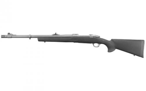 Ruger Hawkeye Alaskan, Bolt-Action Rifle, 300 Winchester Magnum, 20 Cold Hammer Forged Barrel, Hawkeye Matte Black Finish, Stainless Steel, Hogue OverMolded Stock, Adjustable Rear & Bead Front Sight, 3Rd, Includes Scope Rings, Muzzle Brake 57102