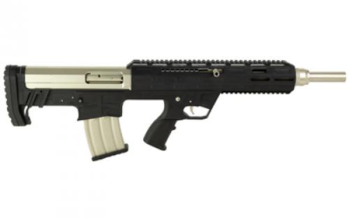 Tokarev Shotguns TBP 12M, Semi-automatic Shotgun, Bullpup, 12 Gauge, 3" Chamber, 18.5" Chrome Lined Barrel, Tsunami Finish, Black and Silver, Front/Rear Flip-up Sights, Includes 3 Benelli Mobil Chokes - Full, Modified & Cylinder, 5 Rounds, 1 Magazines 21000107