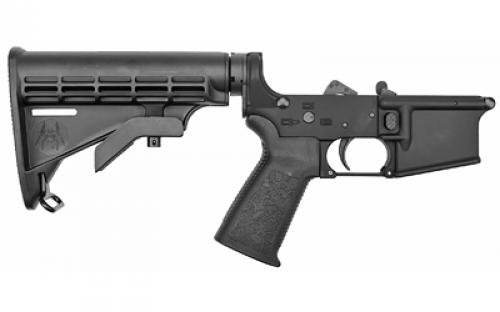 Spike's Tactical Lower, Color Filled, Semi-automatic, 223 Rem/556NATO, Black Finish, 6 Position Collapsible Stock, Mil-Spec Buffer Tube, ST-T2 Tungsten Heavy Buffer STLC200-SBS-CFS