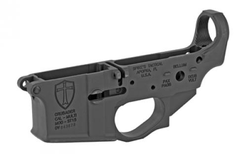Spike's Tactical STLS022 Crusader, Stripped Lower, Semi-automatic, 223 Rem/556NATO, Black Finish, Crusader Logo STLS022
