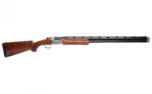 Stevens 555 Sport, Over/Under Shotgun, 20 Gauge, 3" Chamber, 30" Ported Barrel, Matte Finish, Black, Turkish Walnut Stock and Foreend, Fiber Optic Front Sight, Aluminum Alloy Silver Receiver, 2 Rounds, Includes 5 Extended Choke Tubes - F,IM,M,IC,C 18874