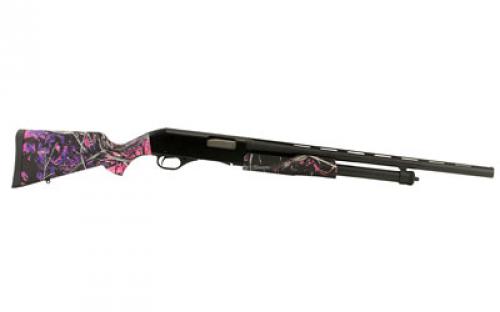 Stevens 320 Compact, Pump Action Shotgun, 20 Gauge, 3" Chamber, 22" Vent Rib Barrel, Matte Finish, Black, Muddy Girl Camo Stock, Right Hand, 5 Rounds 22561