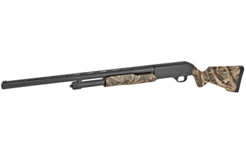 Stevens 320 Field Grade Compact Camo, Pump Action Shotgun, 12 Gauge, 3" Chamber, 26" Vent Rib Barrel, Matte Finish, Black, Mossy Oak Shadow Grass Blades Synthetic Stock, Modified Choke, Bead Sight, 5 Rounds, Right Hand 22563