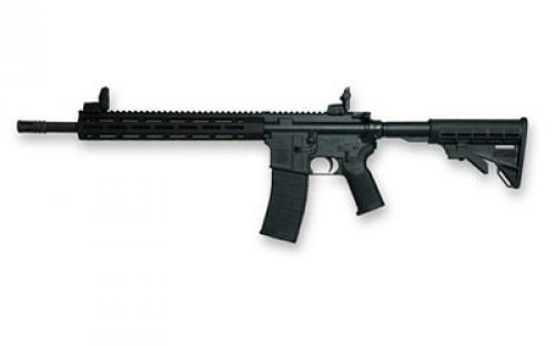 Tippmann Arms Company M4-22 Elite Compliant, Semi-automatic Rifle, AR, 22 LR, 16 Barrel, Aluminum MLOK Handguard, Faux Slip Fit Flash Hider, Matte Finish, Black, M4 Collapsible Stock, Front/Rear Flip Sights, 1 Magazine, 10 Rounds A101036
