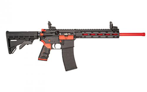 Tippmann Arms Company M4-22 Redline Compliant, Semi-automatic Rifle, AR, 22 LR, 16" Barrel, Red, Composite MLOK Handguard, Matte Finish, Black, Red Accents, M4 Collapsible Stock, TandemKross Hive Grip, Front/Rear Flip Sights, 1 Magazine, 10 Rounds A101109