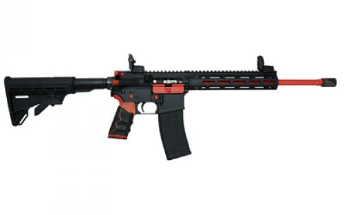 Tippmann Arms Company M4-22 Redline, Semi-automatic Rifle, AR-15 Style, 22 LR, 16" Barrel, Red, Composite MLOK Handguard, Matte Finish, Black, Red Accents, M4 Collapsible Stock, TandemKross Hive Grip, Front/Rear Flip Sights, 1 Magazine, 25 Rounds A101111