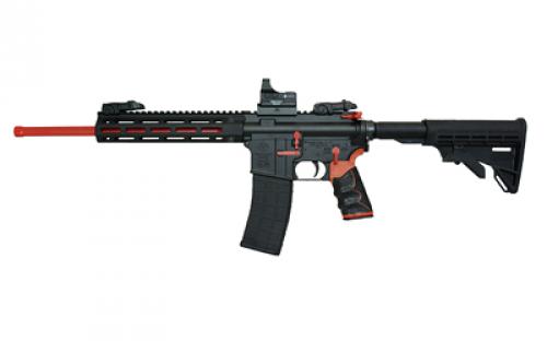 Tippmann Arms Company M4-22 Redline Compliant, Semi-automatic Rifle, AR, 22 LR, 16 Barrel, Red, Composite MLOK Handguard, Matte Finish, Black, Red Accents, M4 Collapsible Stock, TandemKross Hive Grip, 1 Magazine, 10 Rounds, Includes Hawke Reflex Sight A101113