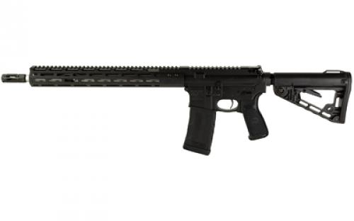 Wilson Combat Protector S Carbine, Semi-automatic Rifle, 223 Remington/556NATO, 16 Stainless Steel Barrel, 1/2X28 Threaded with Q-Comp Muzzle Device, Mid-length Gas System, Anodized Finish, Black, Wilson Combat M-LOK Free Float Handguard, Wilsom Combat/BCM Starburst Gunfighter Grip, Wilson/Rogers Super-Stoc, 30 Rounds, 1 Magazine TR-PC-556-BL-S