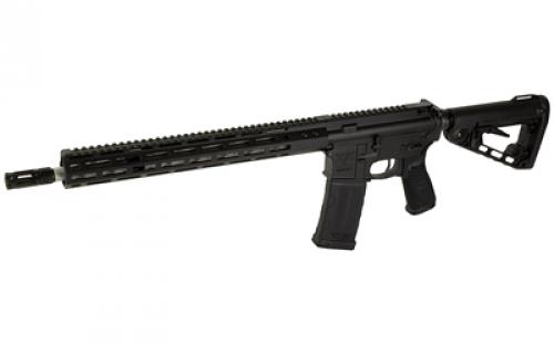 Wilson Combat Protector S Carbine, Semi-automatic Rifle, 223 Remington/556NATO, 16" Stainless Steel Barrel, 1/2X28 Threaded with Q-Comp Muzzle Device, Mid-length Gas System, Anodized Finish, Black, Wilson Combat M-LOK Free Float Handguard, Wilsom Combat/BCM Starburst Gunfighter Grip, Wilson/Rogers Super-Stoc, 30 Rounds, 1 Magazine TR-PC-556-BL-S