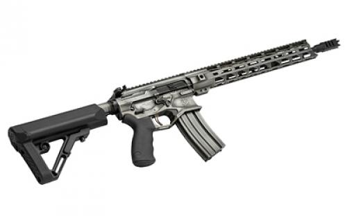 WMD Guns Beast, Semi-automatic, AR, 223 Remington/556NATO, 16" Match Grade Barrel, 1:8 Twist, Mid Length Gas System, Door Breacher Muzzle Brake, NiB-X Finish, Battle Worn Distressed, Ergo Grip, 6 Position Collapsible Stock, 15" Free Float M-LOK Handguard, 30 Rounds, 2 Magazines 1-NIBX556AMBI-D