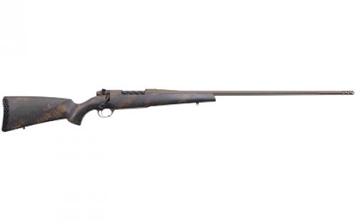 Weatherby Mark V, Backcountry 2.0, Bolt Action Rifle, 257 Weatherby Magnum, 26" Fluted Steel Barrel, Threaded 1/2x28, #2 Contour, Cerakote Finish, Patriot Brown, Dark Green and Brown Sponge Accents, Exposed Carbon Fiber Stock, Muzzle Brake, 3 Rounds, Right Hand MBC20N257WR8B