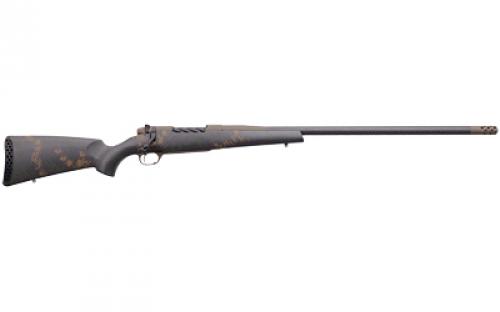 Weatherby Backcountry 2.0 Carbon, Bolt Action Rifle, 6.5-300 Weatherby Magnum, 26" Barrel, Threaded 5/8x24, Carbon Fiber #4 Contour, Cerakote Finish, Patriot Brown, Exposed Carbon Fiber Stock, Dark Green and Brown Sponge Accents, Muzzle Brake, 3 Rounds, Right Hand MCB20N653WR8B