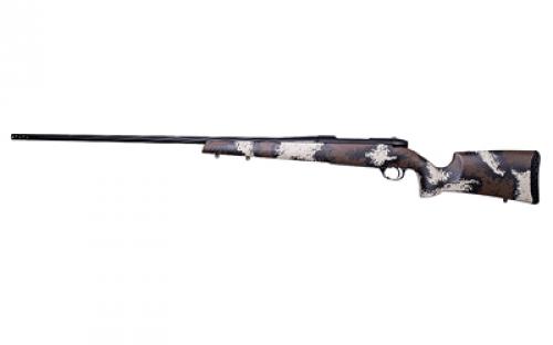 Weatherby Mark V High Country, Bolt Action Rifle, 6.5-300 Weatherby Magnum, 26 Spiral Fluted #2 Contour Barrel, Threaded 1/2-28, 1:8 Twist, Deep Fluted Bolt, Cerakote Finish, Graphite Black, Peak 44 Bastion Carbon Fiber Stock, Exposed Carbon Fiber with Brown Sponge Patterns, TriggerTech Adjustable Trigger, Accubrake ST Muzzle Brake, 3DHEX Recoil Pad, 3 Rounds MHC01N653WR8B