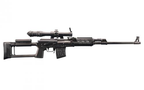 Zastava M91 Sniper Rifle, Semi-automatic, AK Style Rifle, 7.62X54R, 24 Chromelined Barrel, Matte Finish, Black, Polymer Grip and Stock Combo, Adjustable Sights, Comes with Scope, 10 Rounds, 2 Magazines SR91762