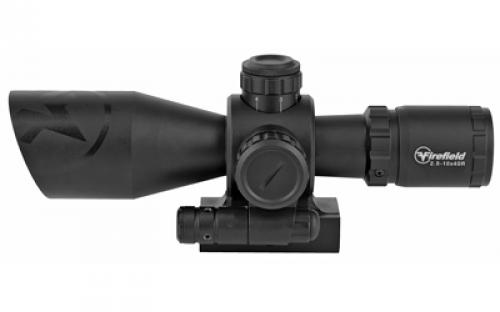 Firefield Barrage Rifle Scope, 2.5-10X40, Black, Class IIIA Red Laser, Illuminated Red/Green Mil-Dot Reticle, 2-Piece Mount FF13065