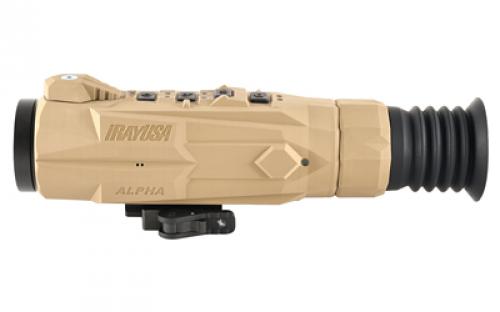 IRAYUSA Alpha RA50, Thermal Weapon Sight, 3X50mm, Multiple Reticle (2 Dynamic, 5 Static), 2 MOA, Tan, Fits Picatinny IRAY-RA50