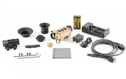IRAYUSA Micro RH25, Thermal Monocular, 1X25mm, Multiple Reticle (2 Dynamic, 5 Static), 2 MOA, Tan IRAY-RH25