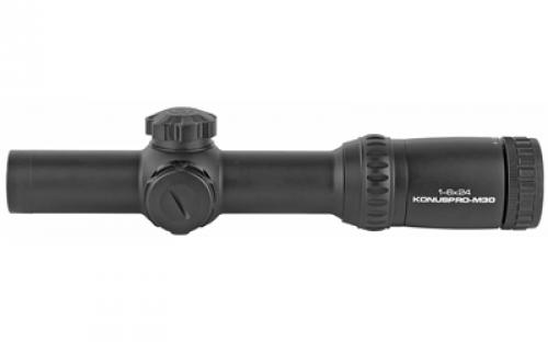 Konus KonusPro, M30 Riflescope, Rifle Scope, 1-6X24mm, 30mm Tube, German Post Reticle with Illuminated Circle and Center Dot, Matte Black Finish, Includes Lens Covers and Cleaning Cloth 7182