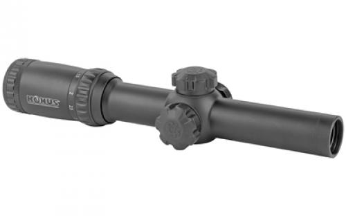 Konus KonusPro, M30 Riflescope, Rifle Scope, 1-4X24mm, 30mm Tube, German Post with Illuminated Circle and Center Dot, Matte Black Finish, Includes Lens Covers and Cleaning Cloth 7184