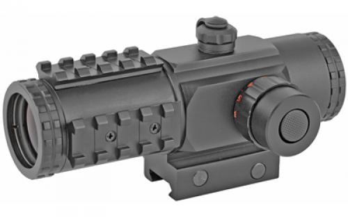 Konus SightPro, PTS2 Dot Site, Rifle Scope, 3X30mm, 30mm Tube, 2.8 MOA Illuminated Semi Circle and Dot BDC Reticle, Matte Black Finish, Includes Lens Covers and Cleaning Cloth 7203