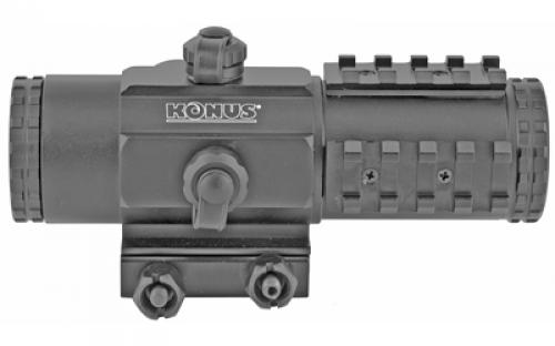 Konus SightPro, PTS2 Dot Site, Rifle Scope, 3X30mm, 30mm Tube, 2.8 MOA Illuminated Semi Circle and Dot BDC Reticle, Matte Black Finish, Includes Lens Covers and Cleaning Cloth 7203