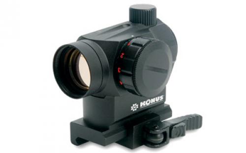 Konus SightPro, Red Dot, 1X Magnification, 22MM Objective, Red/Green 3 MOA Dot, Matte Finish, Black, Includes Quick Release Mount 7215