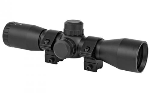 Keystone Sporting Arms Quick Focus Rifle Scope, 4-32X, Black, Rings Included, Stationary Mount Base (KSA031) Required to Mount Scope to Rifle KSA054