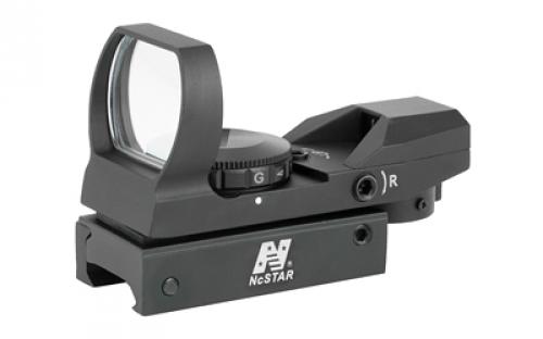 NCSTAR 4 Reticle Reflex, 4 Reticles,(Bullseye, Star Burst, Dot, and Cross), Black, Weighs 4.3oz, 3MOA Dot, 7  Brightness Settings, Clamp on Weaver/Picatinny Rail Mount D4RGB
