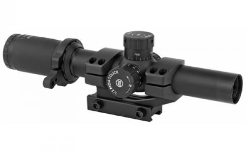 Truglo TRU-BRITE 30, Rifle Scope, 1-6X24mm, 30mm, Power Ring Duplex Mil-Dot Illuminated Reticle, 1/2MOA, Matte Finish, Includes 1 Piece Base, 2 Pre-Calibrated BDC Turrets in .223 (55 Grain) and .308 (168 Grain), and Throw Lever TG-TG8516TL