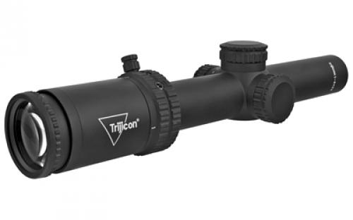 Trijicon Credo 1-4x24mm Second Focal Plane Riflescope with Red MRAD Ranging, 30mm Tube, Matte Black, Low Capped Adjusters CR424-C-2900011