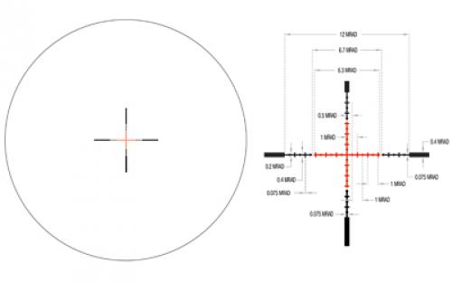 Trijicon Credo 1-4x24mm Second Focal Plane Riflescope with Red MRAD Ranging, 30mm Tube, Matte Black, Low Capped Adjusters CR424-C-2900011