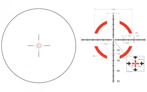 Trijicon Credo HX 1-6x24mm First Focal Plane Riflescope with Red MOA Segmented Circle, 30mm Tube, Satin Black, Low Capped Adjusters CRHX624-C-2900021