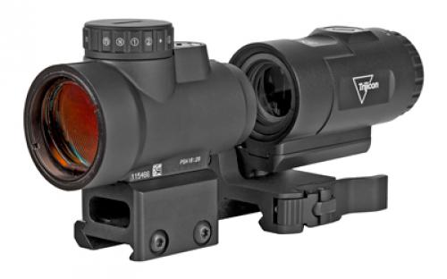 Trijicon MRO HD, Red Dot, 1X25, 68MOA Circle With 2MOA Center Dot, Black, Full Co-Witness Mount , 3X Magnifier With Adjustable Height Quick Release, Flip to Side Mount MRO-C-2200057